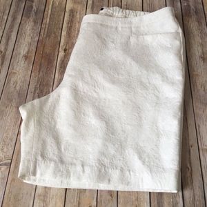 Lane Bryant Floral Embossed Shorts Flat Front